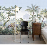 Retro Hand Painted Tropical Rainforest Wall Mural Wallpaper