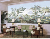 Retro Hand Painted Tropical Rainforest Wall Mural Wallpaper