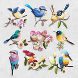 Woodland Birds Iron on Patches Embroidery Appliques DIY