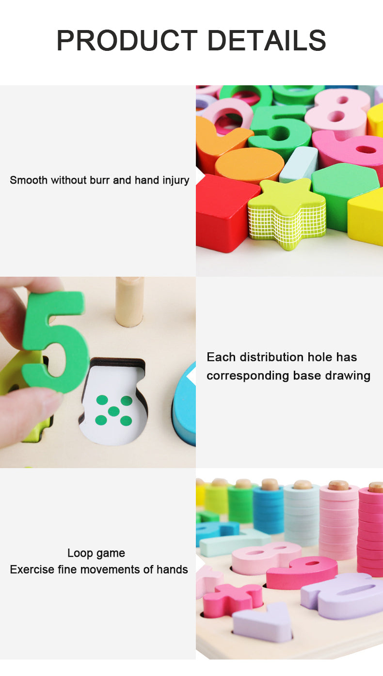Geometric Shape Cognition Teaching Aids Wooden Montessori Educational Toys