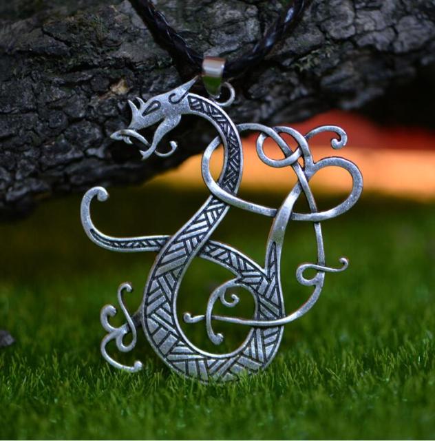 Viking Necklace Dragon Amulet Pendant Necklace Norse Talisman Jewellery