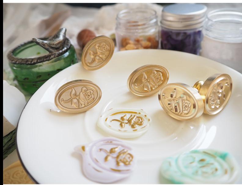 Embossed 3D Rose Flower Wax Seal Stamp Wedding Laurel Wax Stamp Envelope Seal