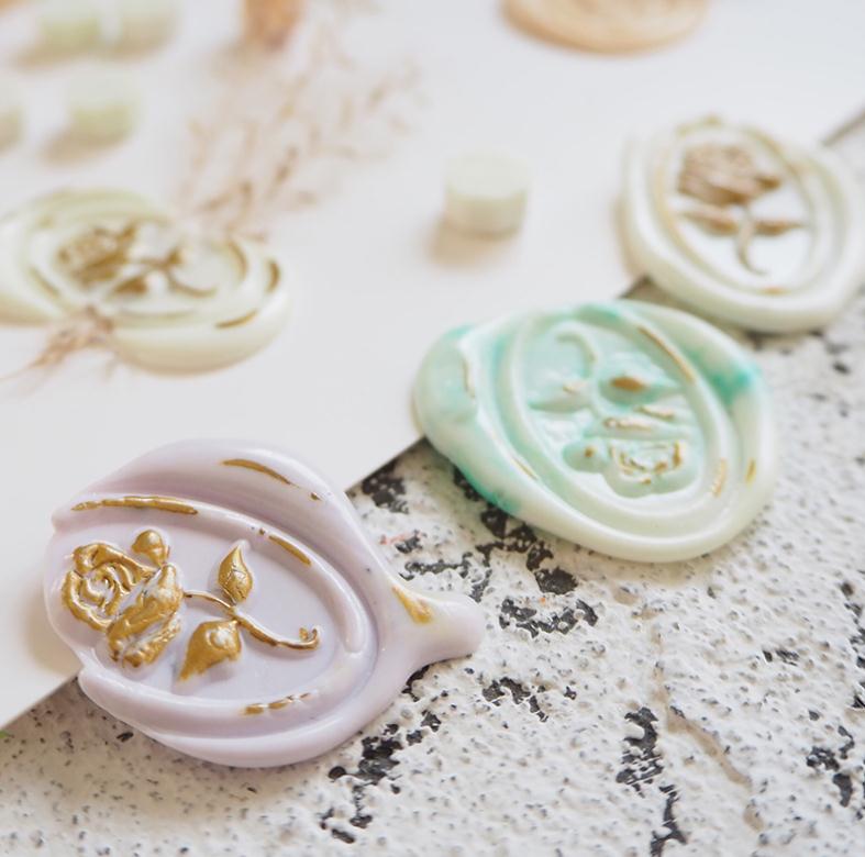 Embossed 3D Rose Flower Wax Seal Stamp Wedding Laurel Wax Stamp Envelope Seal