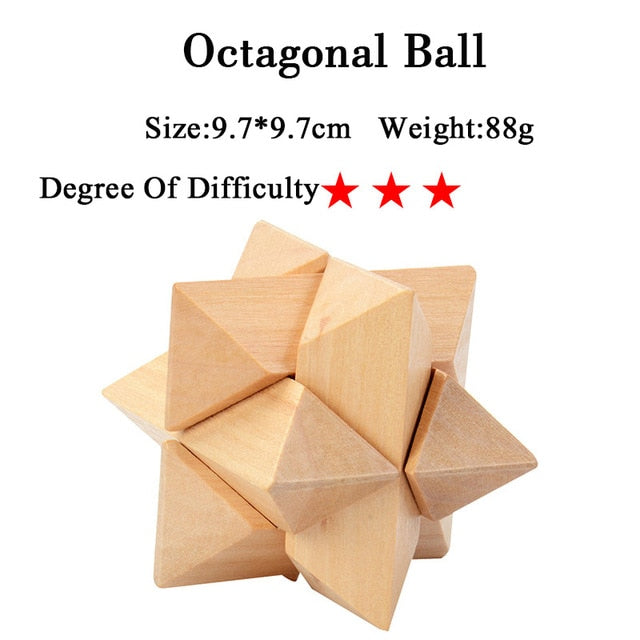 IQ Brain Teaser 3D Wooden Interlocking Puzzles