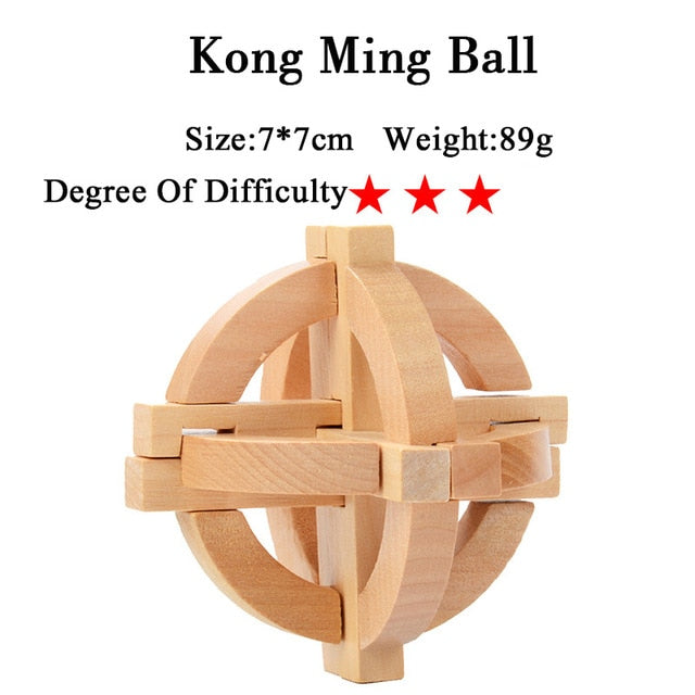IQ Brain Teaser 3D Wooden Interlocking Puzzles