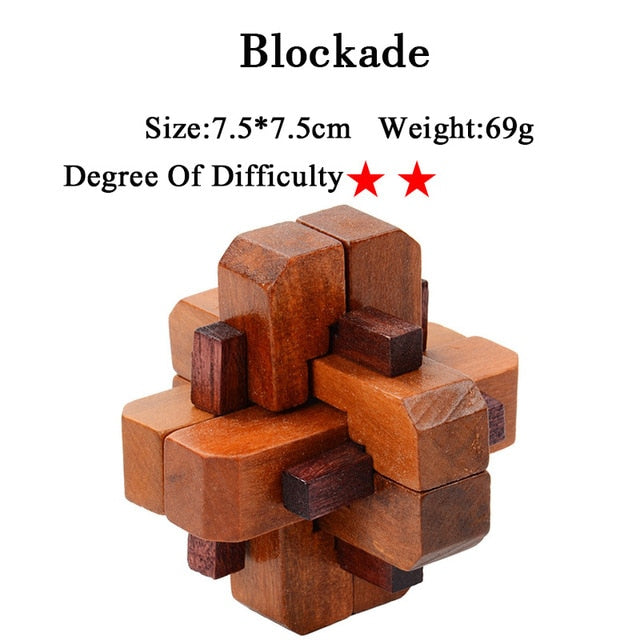 IQ Brain Teaser 3D Wooden Interlocking Puzzles