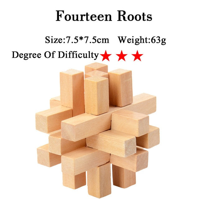 IQ Brain Teaser 3D Wooden Interlocking Puzzles