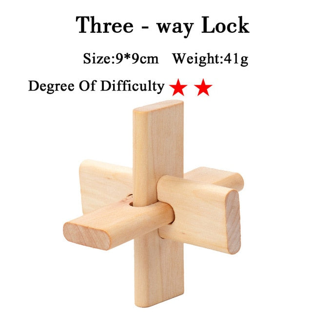 IQ Brain Teaser 3D Wooden Interlocking Puzzles