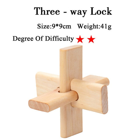 IQ Brain Teaser 3D Wooden Interlocking Puzzles