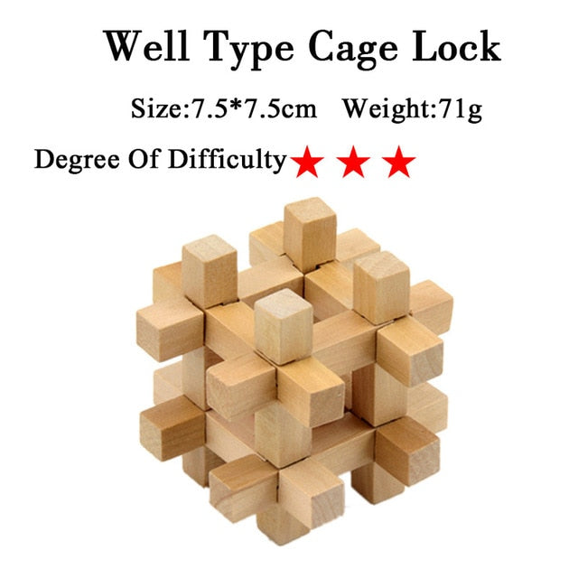 IQ Brain Teaser 3D Wooden Interlocking Puzzles