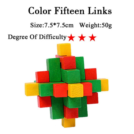IQ Brain Teaser 3D Wooden Interlocking Puzzles