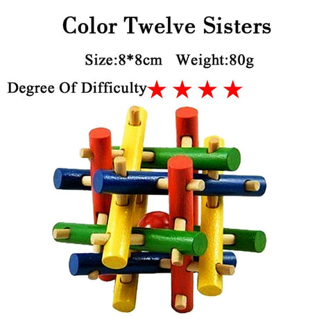IQ Brain Teaser 3D Wooden Interlocking Puzzles