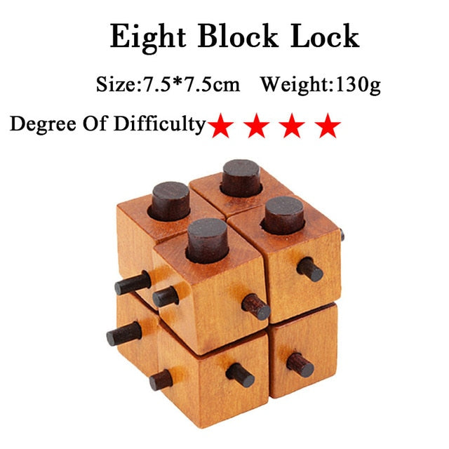 IQ Brain Teaser 3D Wooden Interlocking Puzzles