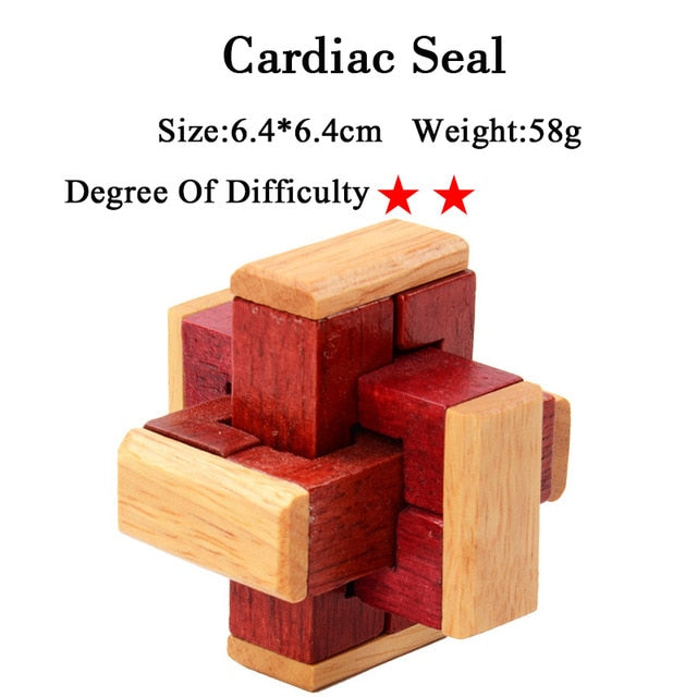 IQ Brain Teaser 3D Wooden Interlocking Puzzles