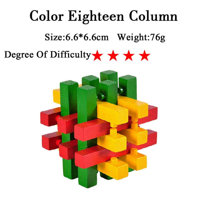 IQ Brain Teaser 3D Wooden Interlocking Puzzles