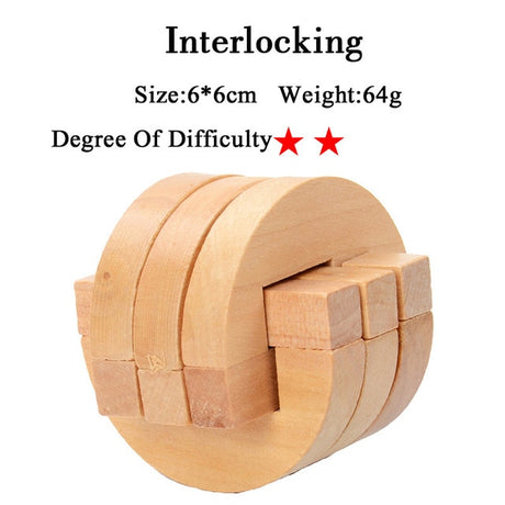 IQ Brain Teaser 3D Wooden Interlocking Puzzles