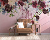 Unicorn Floral Silk Cloth Wallpaper