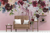 Unicorn Floral Silk Cloth Wallpaper