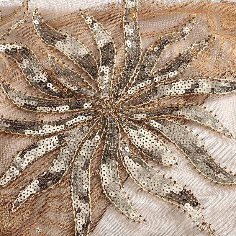 Sequinned 1920s Fringed Evening Shawl
