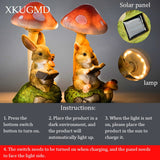 Rabbit & Hedgehog & Chipmunk Mushroom Lamps Solar Powered Night Lights