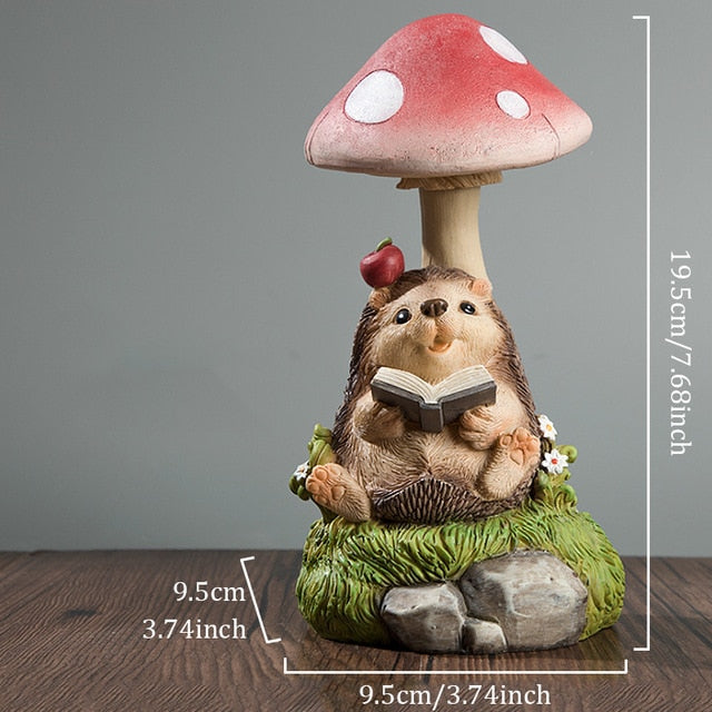 Rabbit & Hedgehog & Chipmunk Mushroom Lamps Solar Powered Night Lights