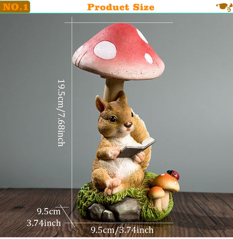 Rabbit & Hedgehog & Chipmunk Mushroom Lamps Solar Powered Night Lights