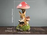 Rabbit & Hedgehog & Chipmunk Mushroom Lamps Solar Powered Night Lights