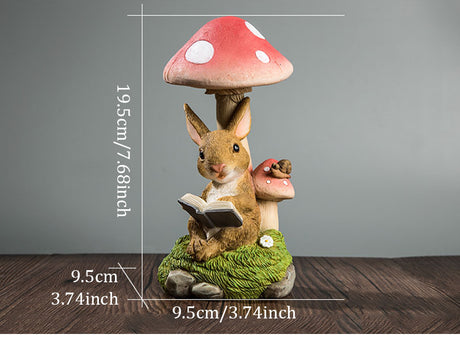 Rabbit & Hedgehog & Chipmunk Mushroom Lamps Solar Powered Night Lights