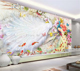 Peacock Courtship Wall Murals Wallpaper