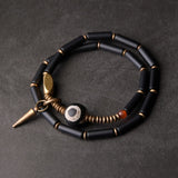 Tibetan Beads Black Onyx Bracelet Copper Healing & Protection Jewellery