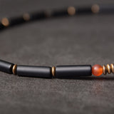 Tibetan Beads Black Onyx Bracelet Copper Healing & Protection Jewellery