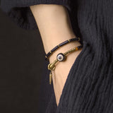 Tibetan Beads Black Onyx Bracelet Copper Healing & Protection Jewellery