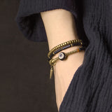 Tibetan Beads Black Onyx Bracelet Copper Healing & Protection Jewellery