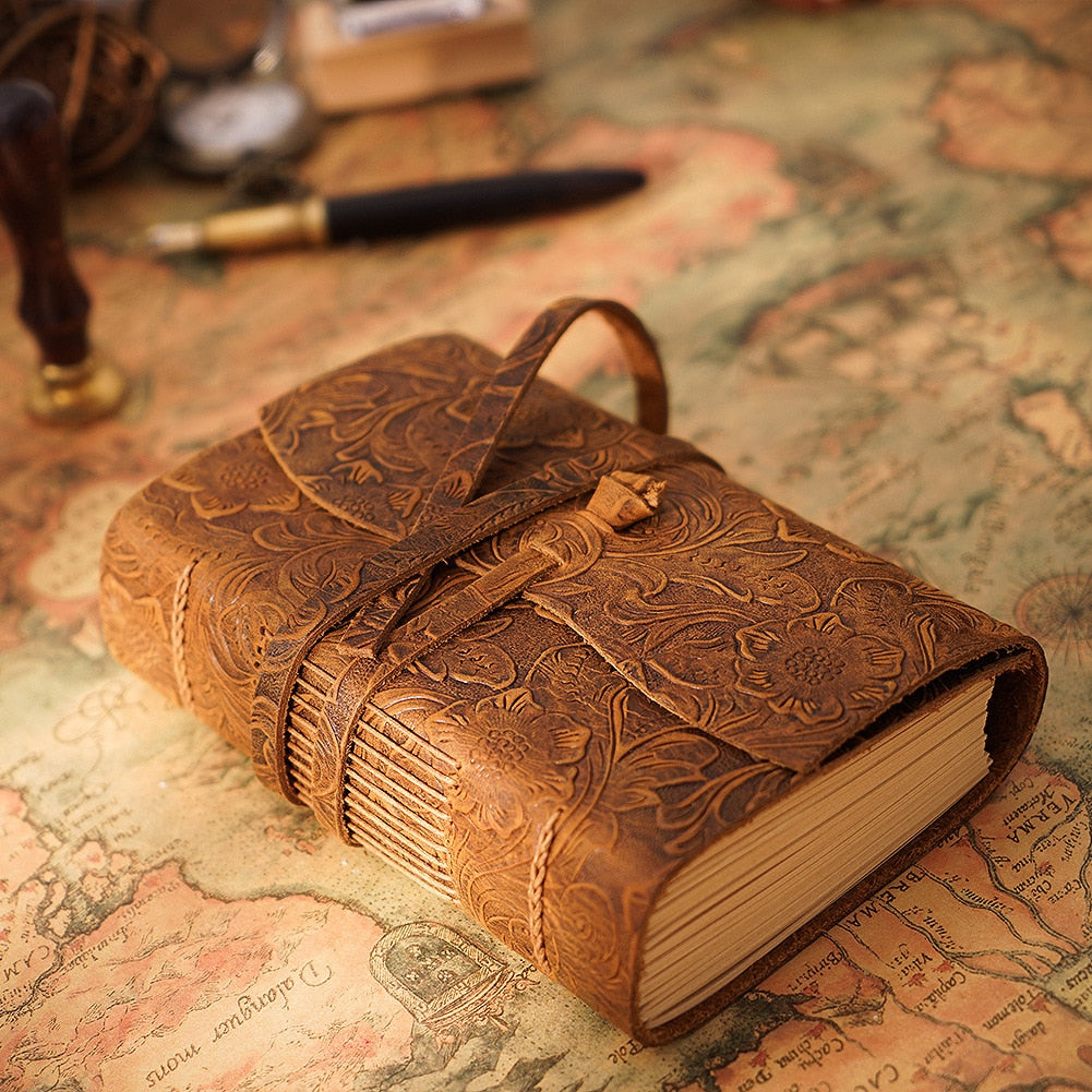 Handmade Embossed Genuine Leather Journal Book 400P
