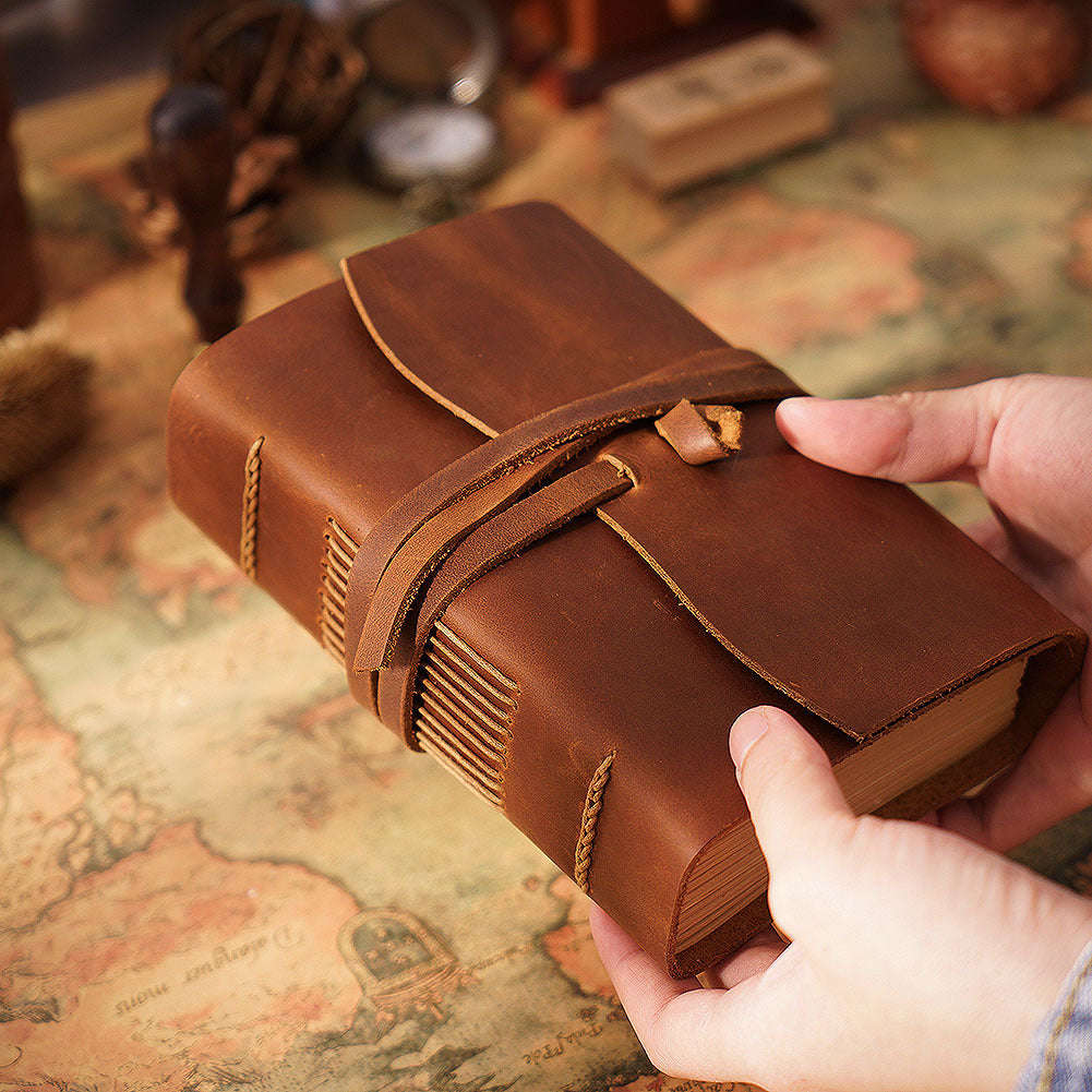 Handmade Embossed Genuine Leather Journal Book 400P