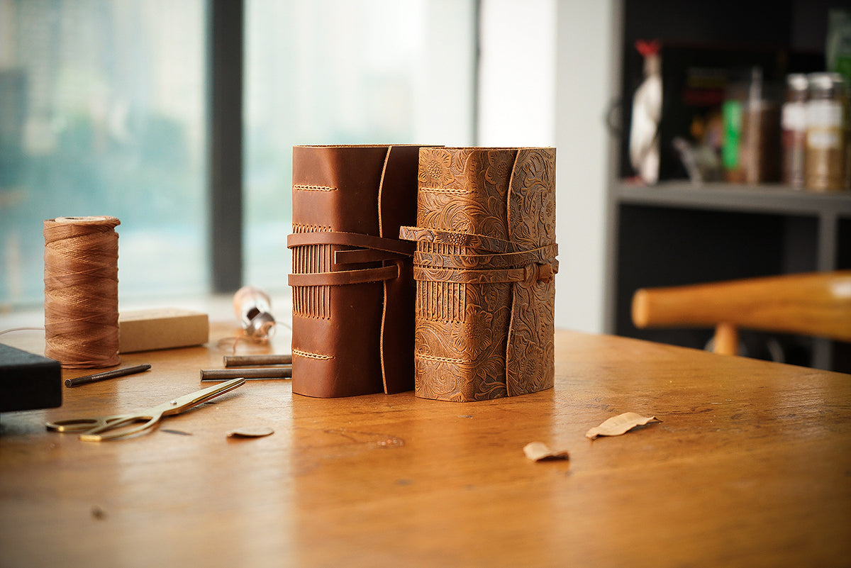 Handmade Embossed Genuine Leather Journal Book 400P
