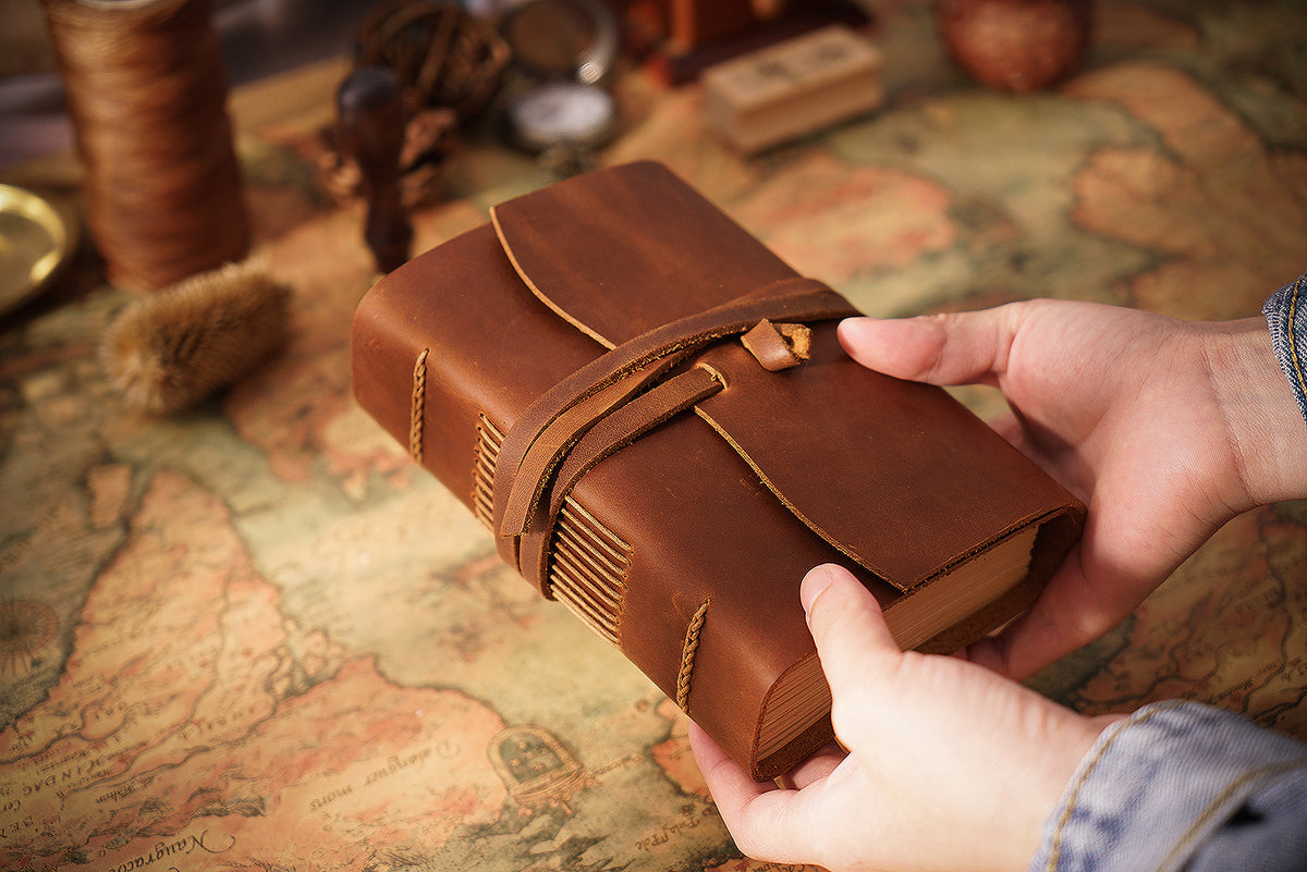 Handmade Embossed Genuine Leather Journal Book 400P