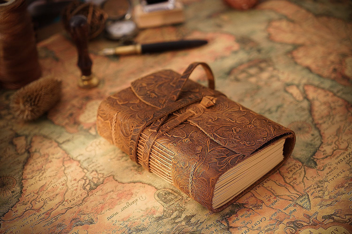 Handmade Embossed Genuine Leather Journal Book 400P