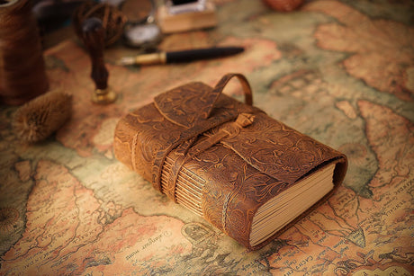 Handmade Embossed Genuine Leather Journal Book 400P