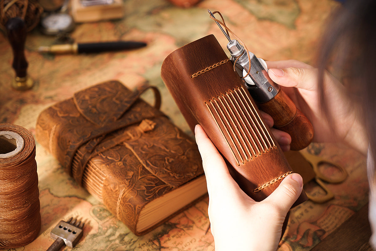 Handmade Embossed Genuine Leather Journal Book 400P