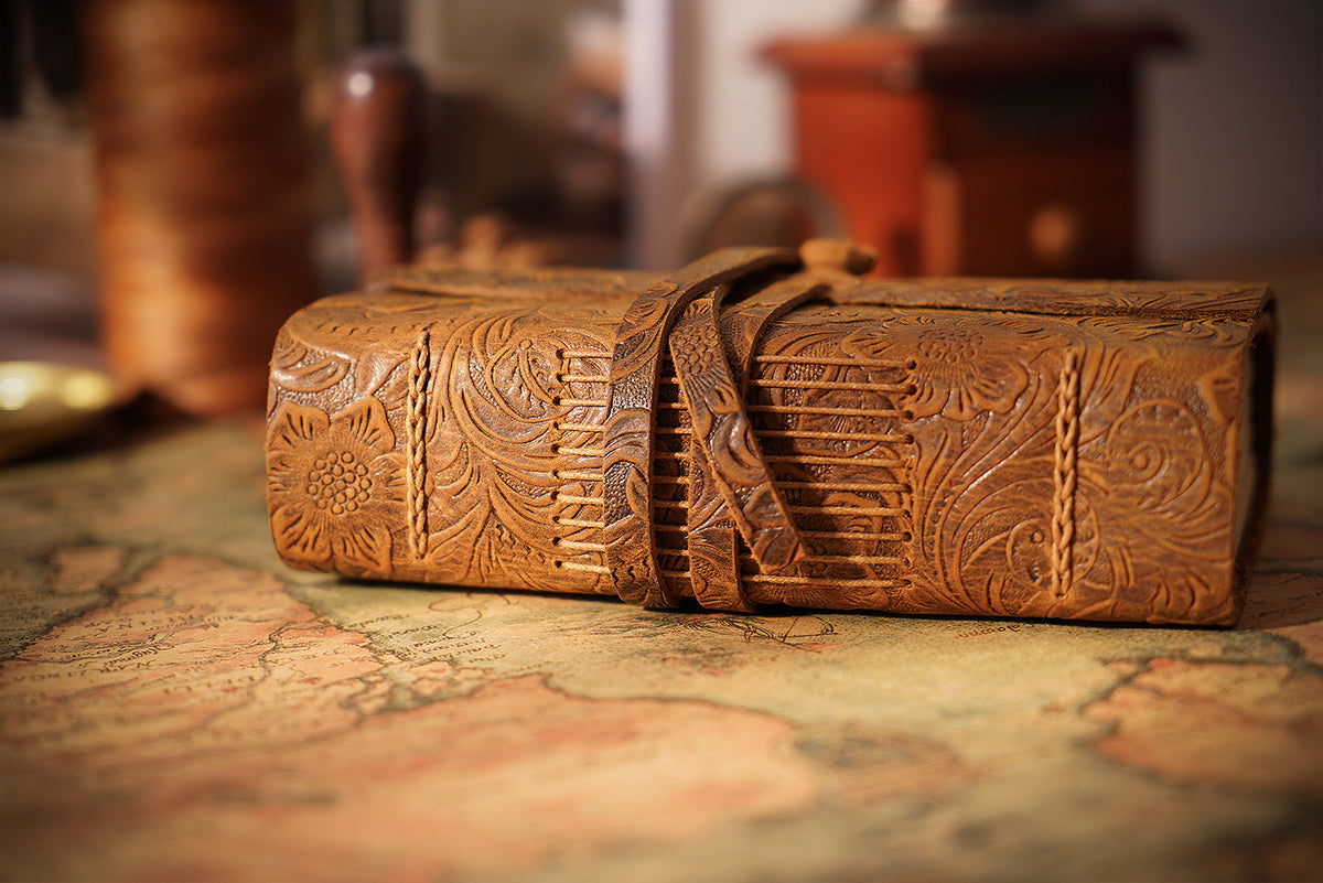 Handmade Embossed Genuine Leather Journal Book 400P
