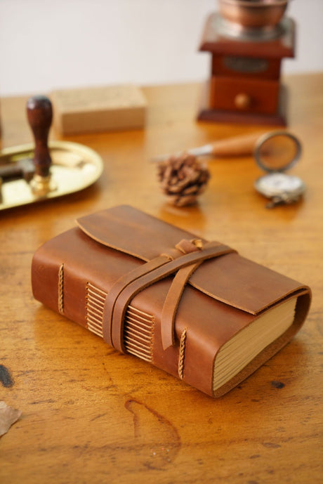 Handmade Embossed Genuine Leather Journal Book 400P