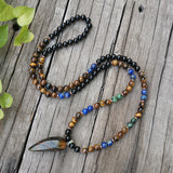 Natural Stone Mala Beads Lapis & Tigers Eye