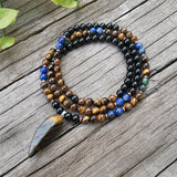 Natural Stone Mala Beads Lapis & Tigers Eye