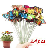 Bunch of Butterflies Garden Planter Butterfly Stakes