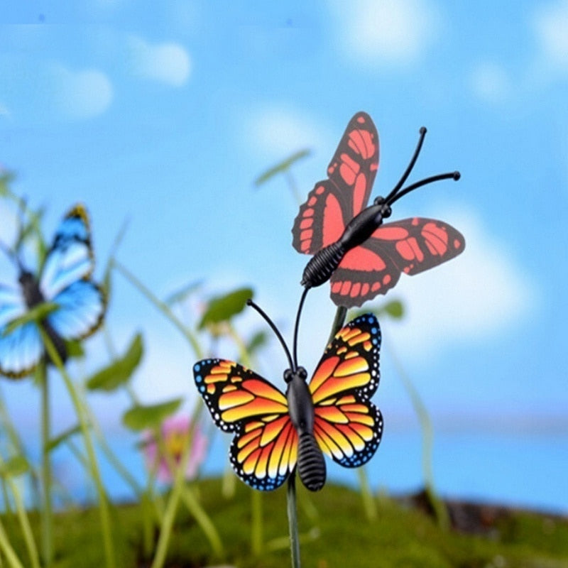 Bunch of Butterflies Garden Planter Butterfly Stakes