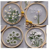 Mesh White Flowers DIY Embroidery Kit