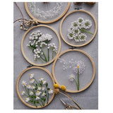 Mesh White Flowers DIY Embroidery Kit