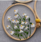 Mesh White Flowers DIY Embroidery Kit