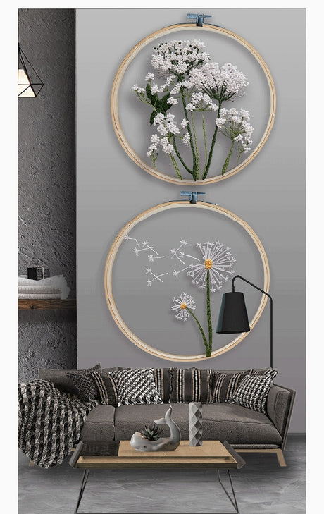 Mesh White Flowers DIY Embroidery Kit